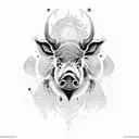 wild boar head tattoo design idea