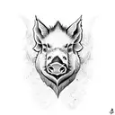 wild boar head tattoo design idea