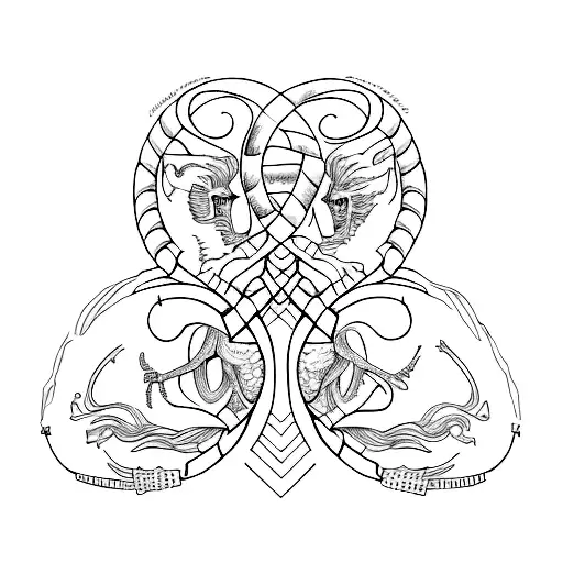Sophia and Harrison on spine  tattoo design idea