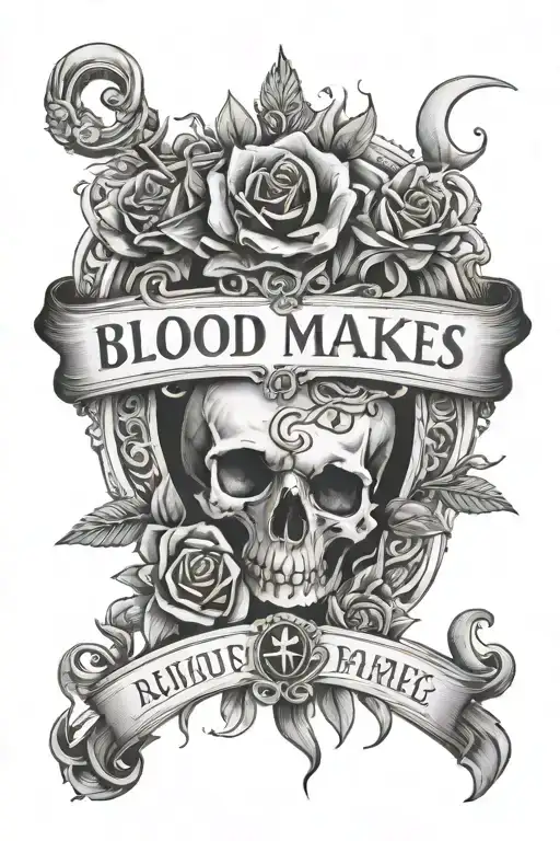blood makes u related loyalty makes you family tattoo design idea