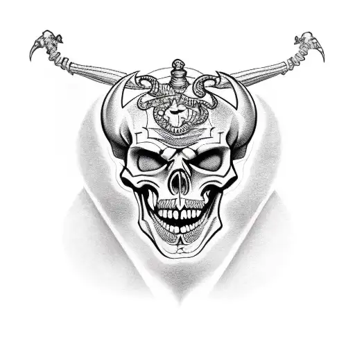 full body skeleton jester  tattoo design idea