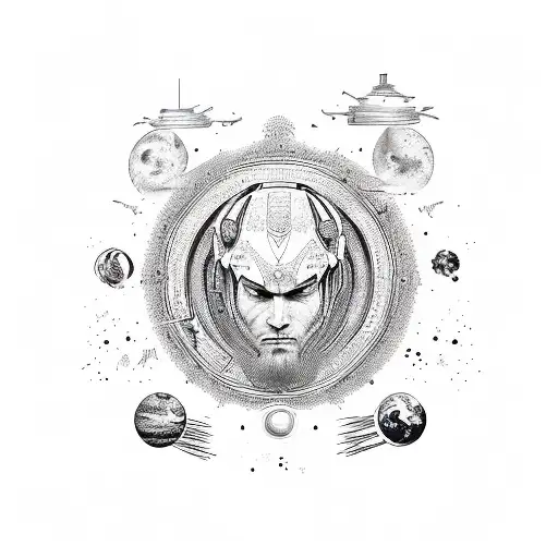 astrology aries, magic, line, star, mars tattoo design idea