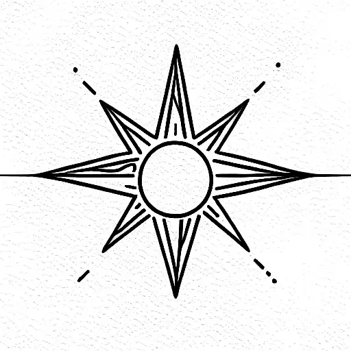 astrology aries, magic, line, star tattoo design idea