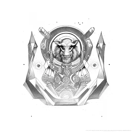 astrology aries, magic, line, star, mars tattoo design idea