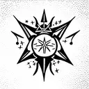 astrology aries, magic, line, star tattoo design idea