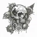 Incorporate elements from popular PC games into a sleeve tattoo design tattoo design idea