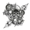 Incorporate elements from popular PC games into a sleeve tattoo design tattoo design idea