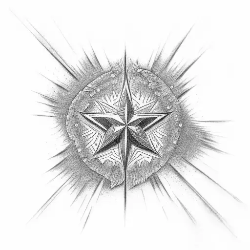 fist close over red star tattoo design idea