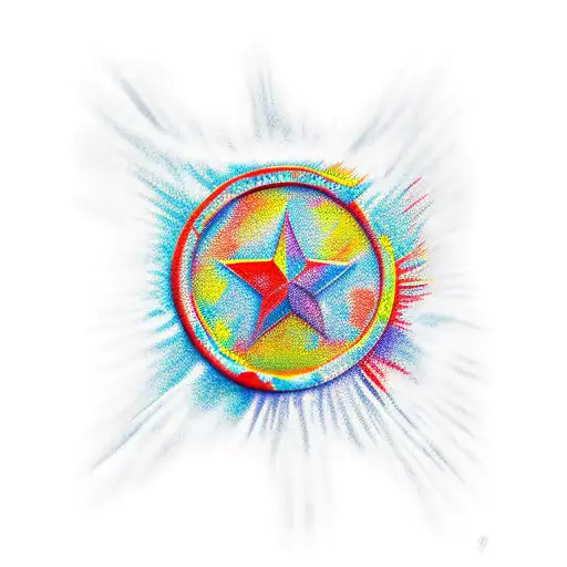 fist close over red star tattoo design idea