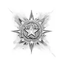 fist close over red star tattoo design idea