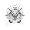 fist close over red star tattoo design idea