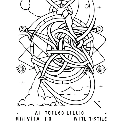tatuaje de un velero moderno echo en estilo minimalista, en lina fina negra continua tattoo design idea