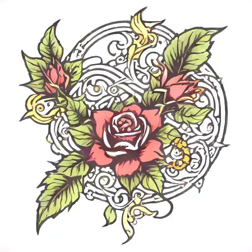 shekinah symbol with ivy vine wrapped tattoo design idea