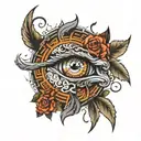 greece gods eyes looking tattoo design idea