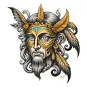 greece gods eyes looking tattoo design idea