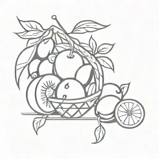 fruit basket overflowing tattoo design idea