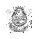 anime moon water potion  tattoo design idea