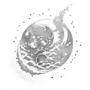 anime moon water potion  tattoo design idea