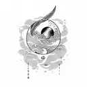 anime moon water potion  tattoo design idea