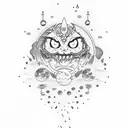 anime moon water potion  tattoo design idea