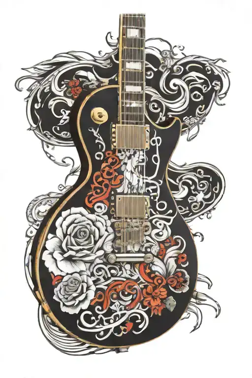 gibson les paul tattoo design idea