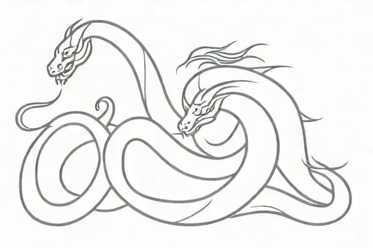 Japanese snake dragon tattoo design idea