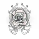 Anchor with flowers on it tattoo design idea