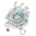 Anchor with flowers on it tattoo design idea