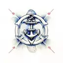 Anchor with flowers on it tattoo design idea