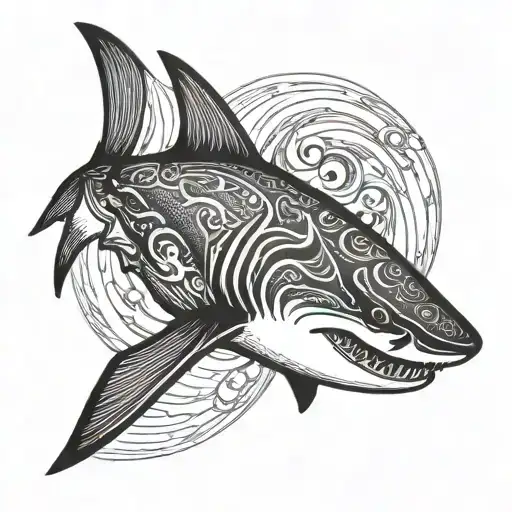 shark head tattoo design idea