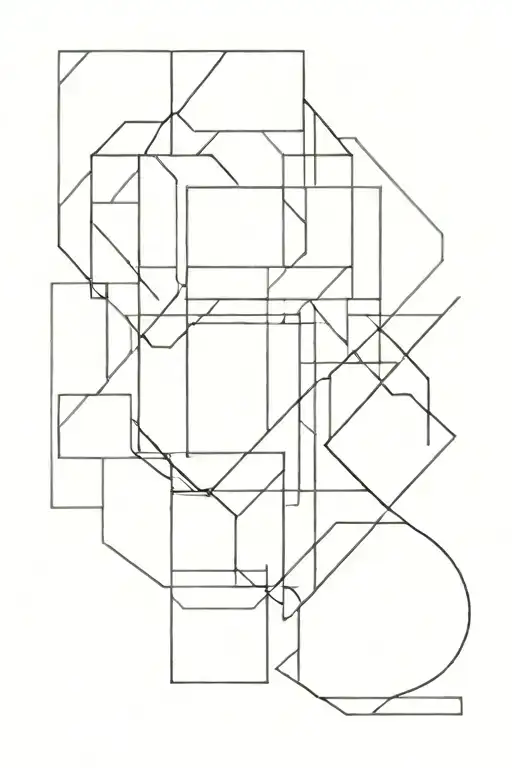Rectangles and squares joined by lines  tattoo design idea