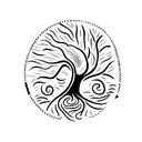 Design a tree tattoo with roots representing discipline's foundation and branches symbolizing personal growth and succes tattoo design idea
