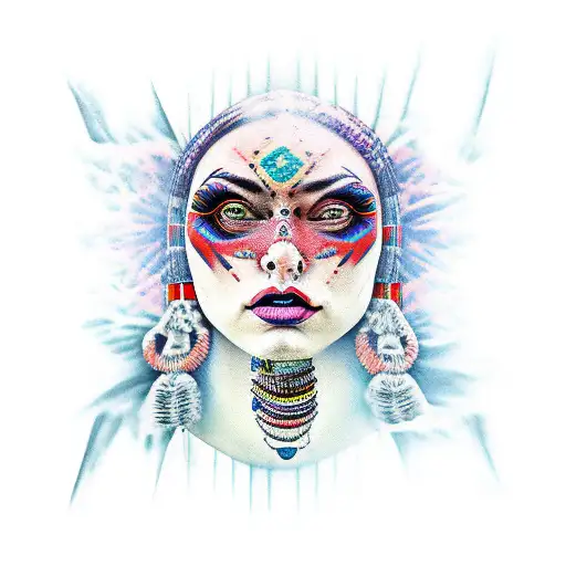 shaman woman tattoo design idea