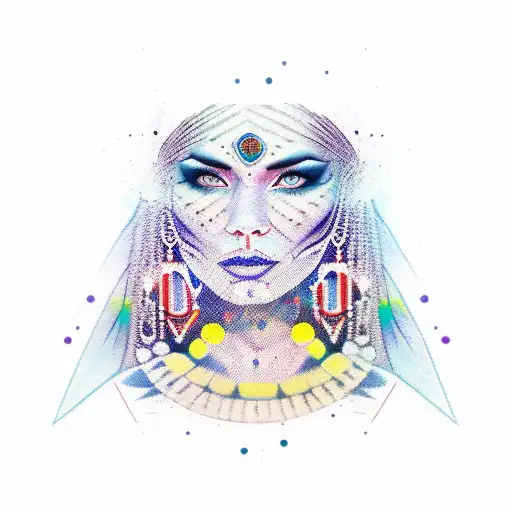 shaman woman tattoo design idea