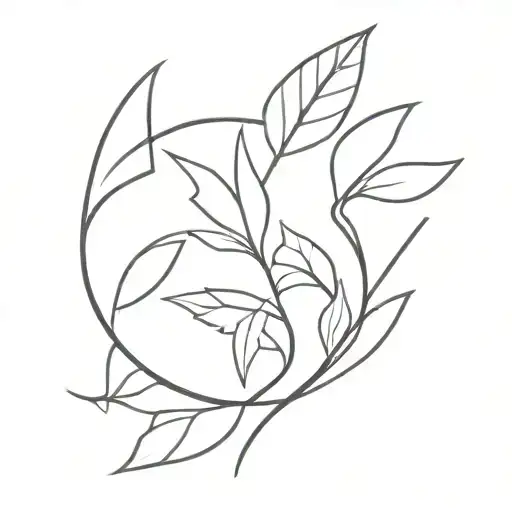 Dad is nearby three-leafed black tattoo design idea