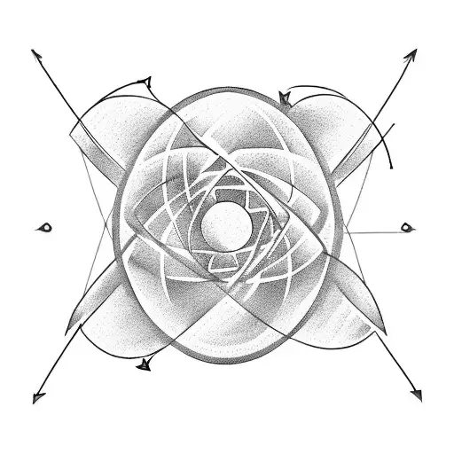 physics atom arrow tattoo design idea