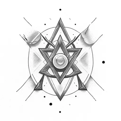 physics atom arrow tattoo design idea