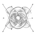 physics atom arrow tattoo design idea
