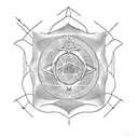 physics atom arrow tattoo design idea