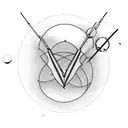 physics atom arrow tattoo design idea