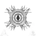 physics atom arrow tattoo design idea