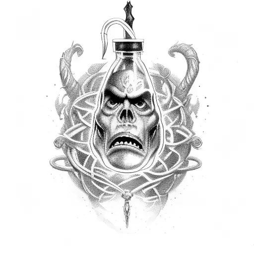 Bottle of poison from Hercules' film tattoo design idea