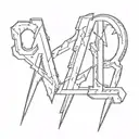 AC/DC letters tattoo design idea