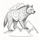 elevation, elevation, mountain top, high mountain, high hump, sound, bottom of the tail, sucking, hyena scream tattoo design idea