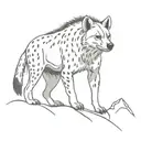 elevation, elevation, mountain top, high mountain, high hump, sound, bottom of the tail, sucking, hyena scream tattoo design idea