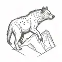 elevation, elevation, mountain top, high mountain, high hump, sound, bottom of the tail, sucking, hyena scream tattoo design idea