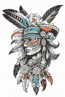 native american greg overton art style tattoo design idea