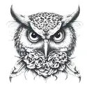 owl using skull tattoo design idea