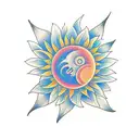 sunflower with the moon and back and infinity and beyond  tattoo design idea