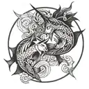 Pisces and Sagittarius   tattoo design idea